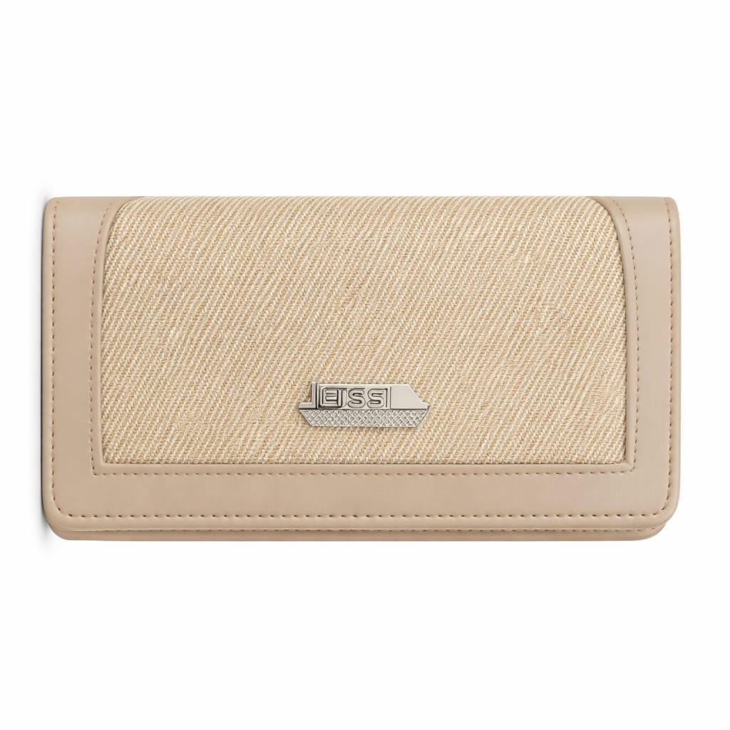 Beige Textured Wallet