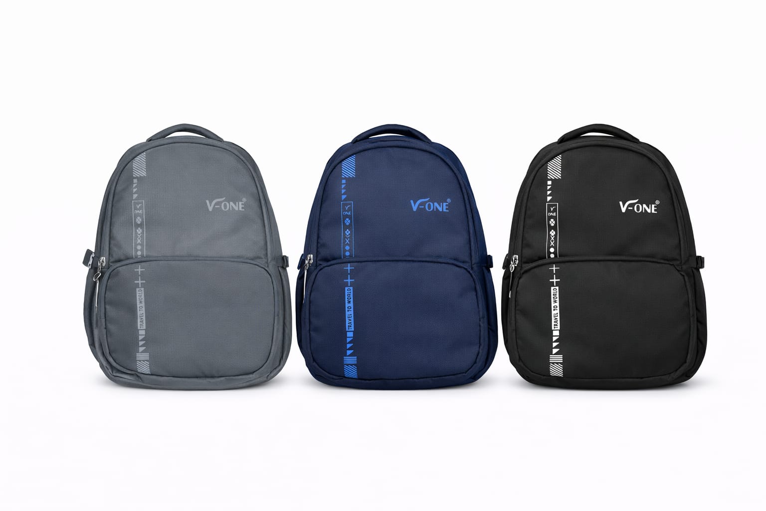 Classic Grey and Blue School Backpack