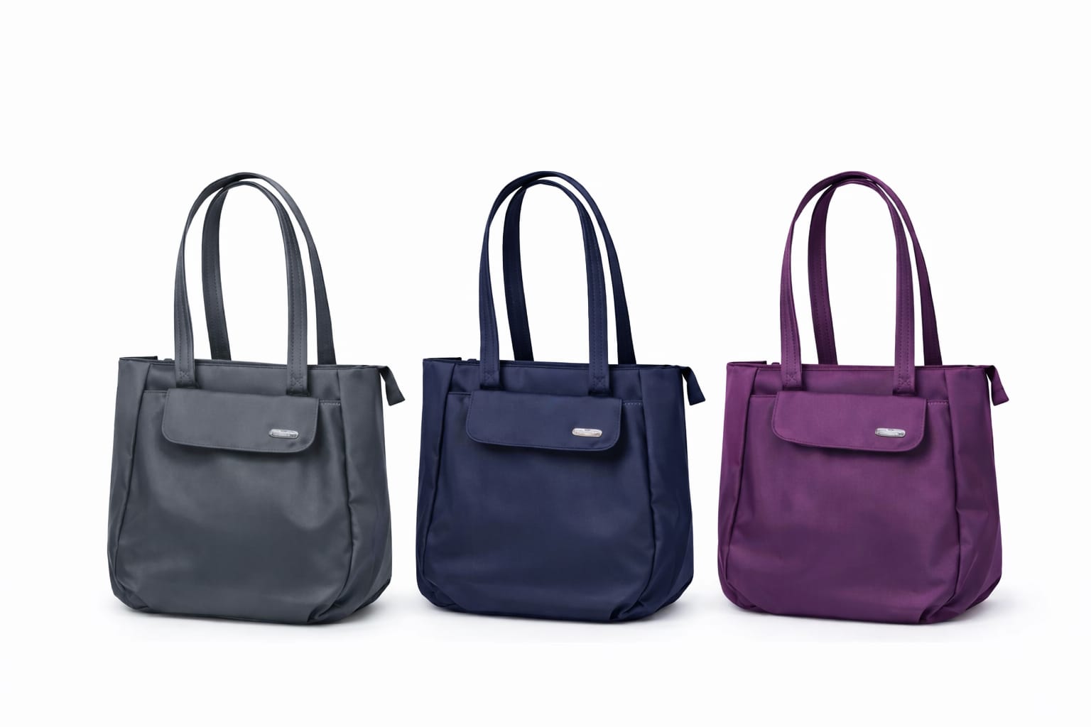Grey and Purple Office Shoulder Bags