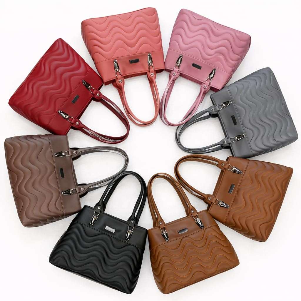 Grey Textured Pattern Ladies Handbag
