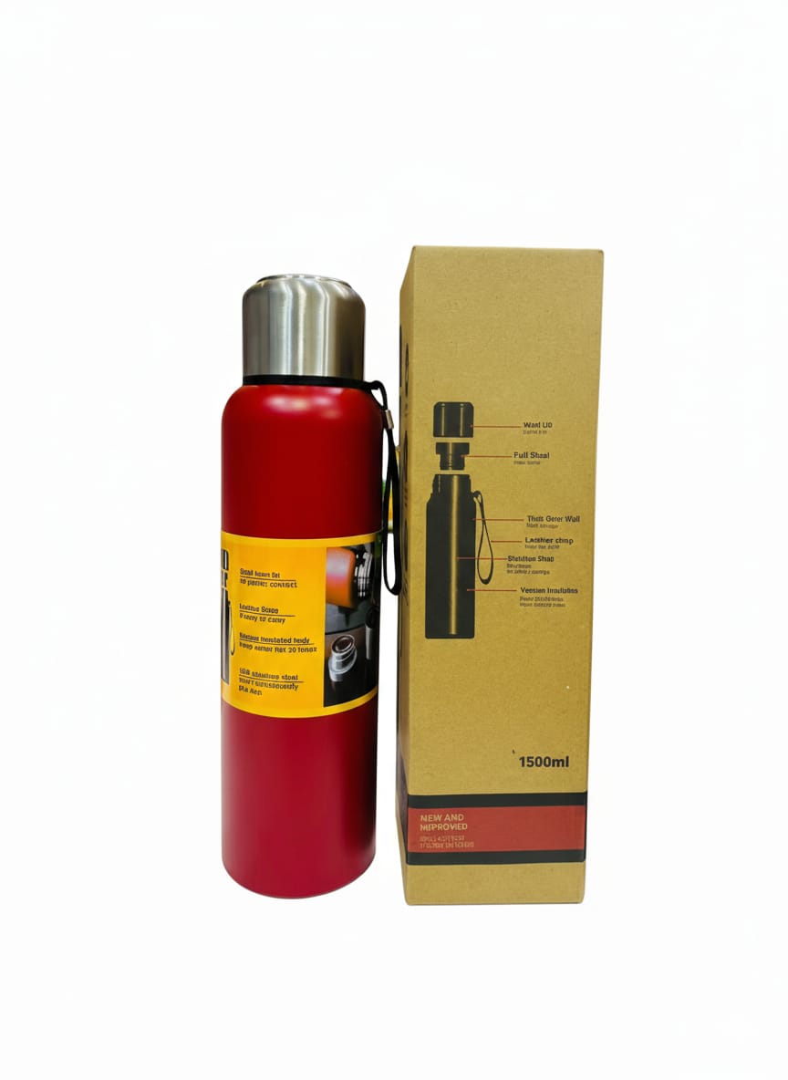 Red Stainless Steel Water Bottle in Gift Box