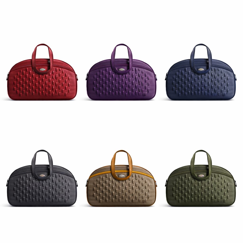 Silver Geometric Hard Trolley Bag