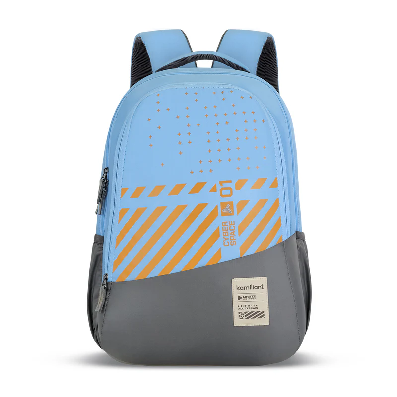 Sky Blue Striped Backpack