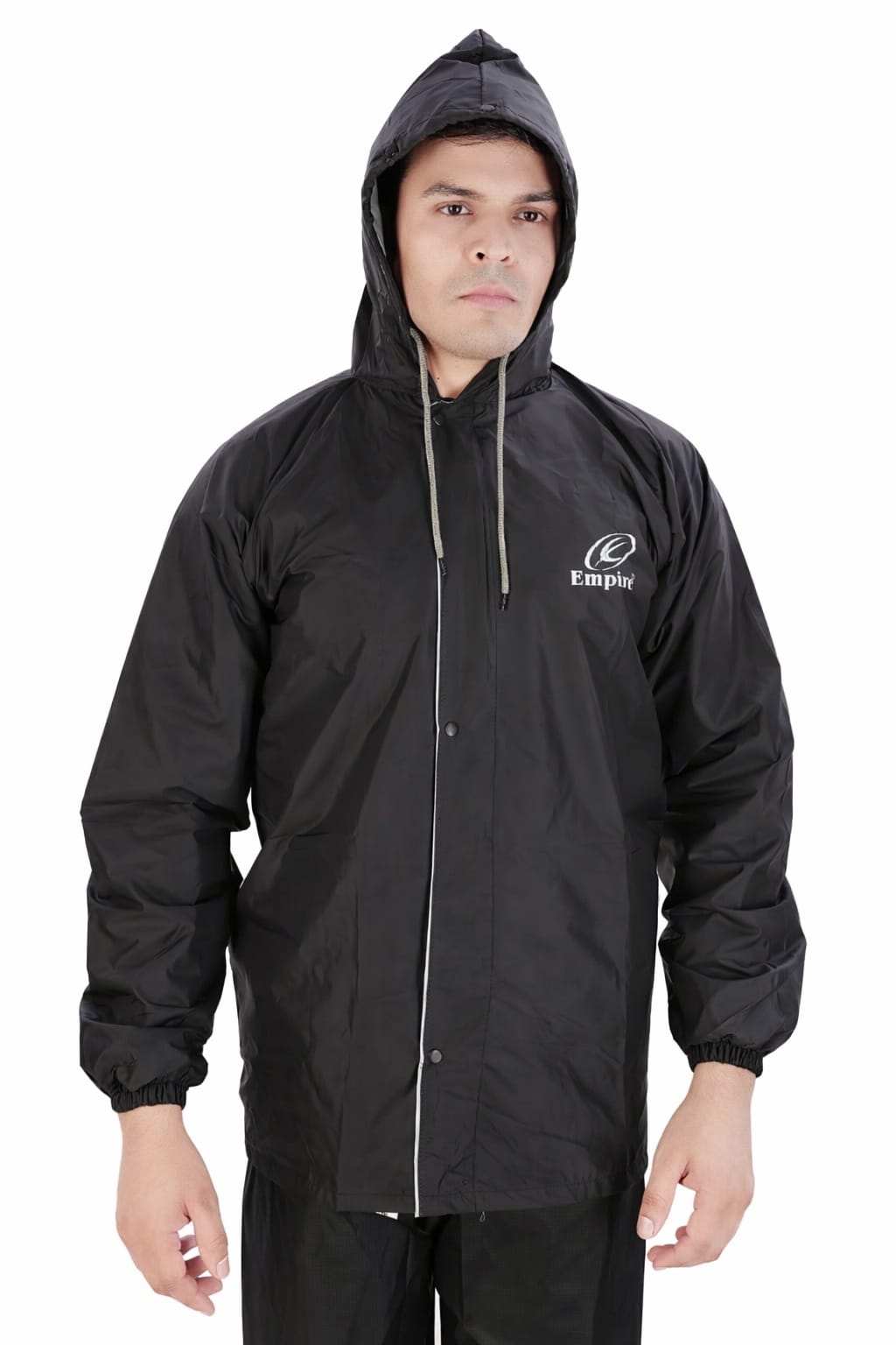 Style Black Hooded Winter Rain Coat